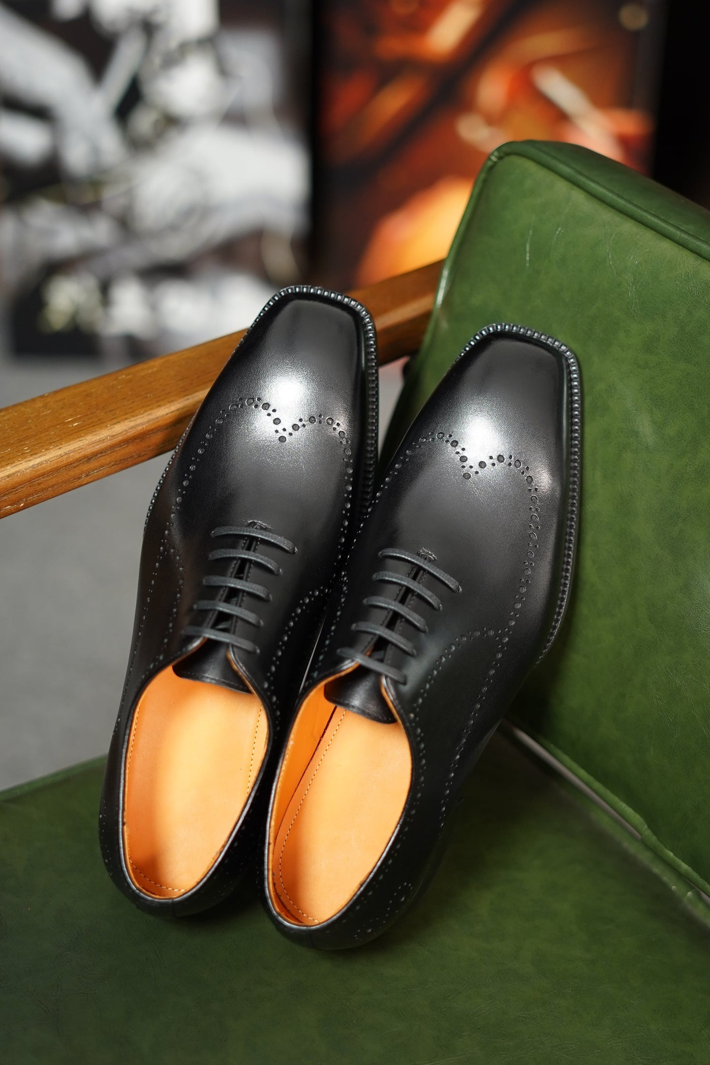 The Shadow Black Wingtip Oxford Brogues