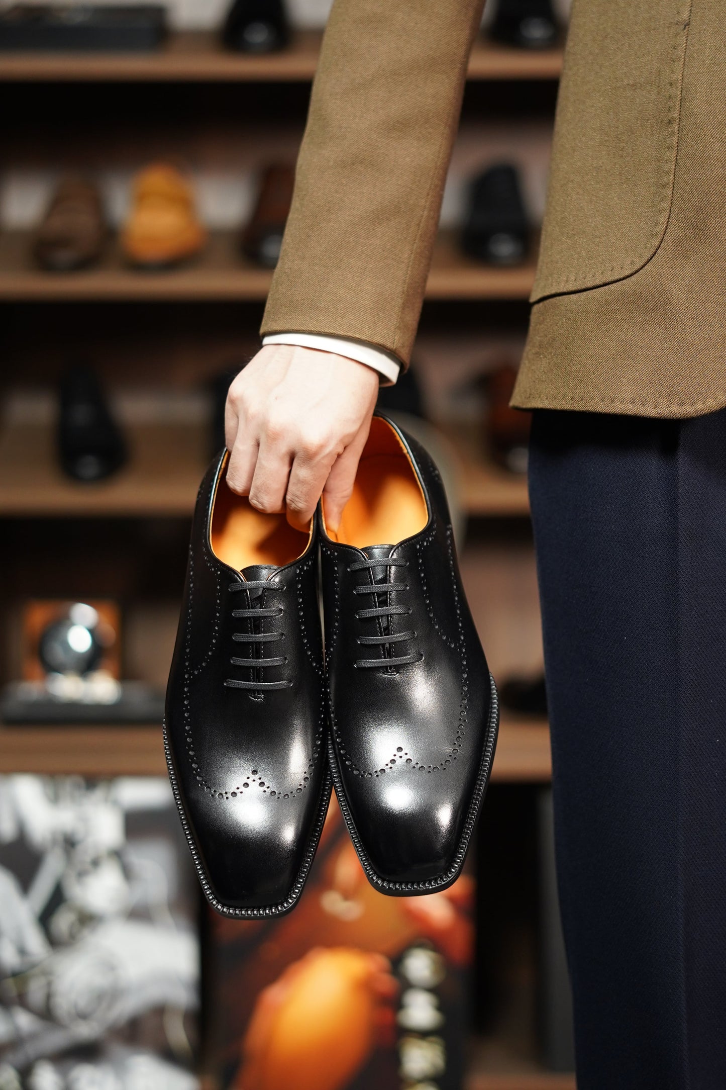 The Shadow Black Wingtip Oxford Brogues