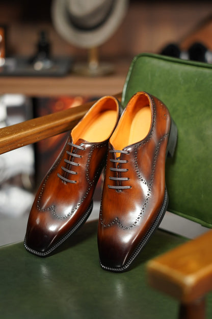 The Maverick Tan Wingtip Oxford Brogues