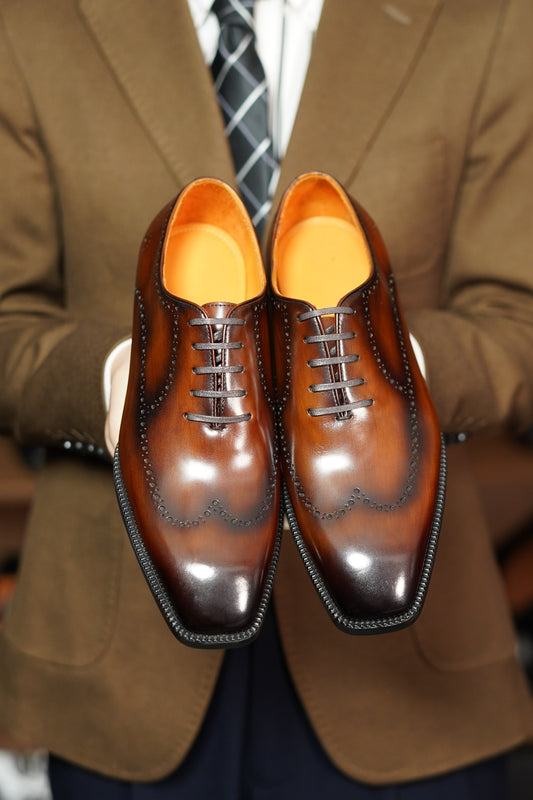 The Maverick Tan Wingtip Oxford Brogues