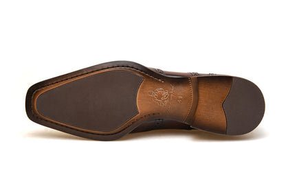 Artisan-crafted burgundy leather Oxford brogue dress shoes