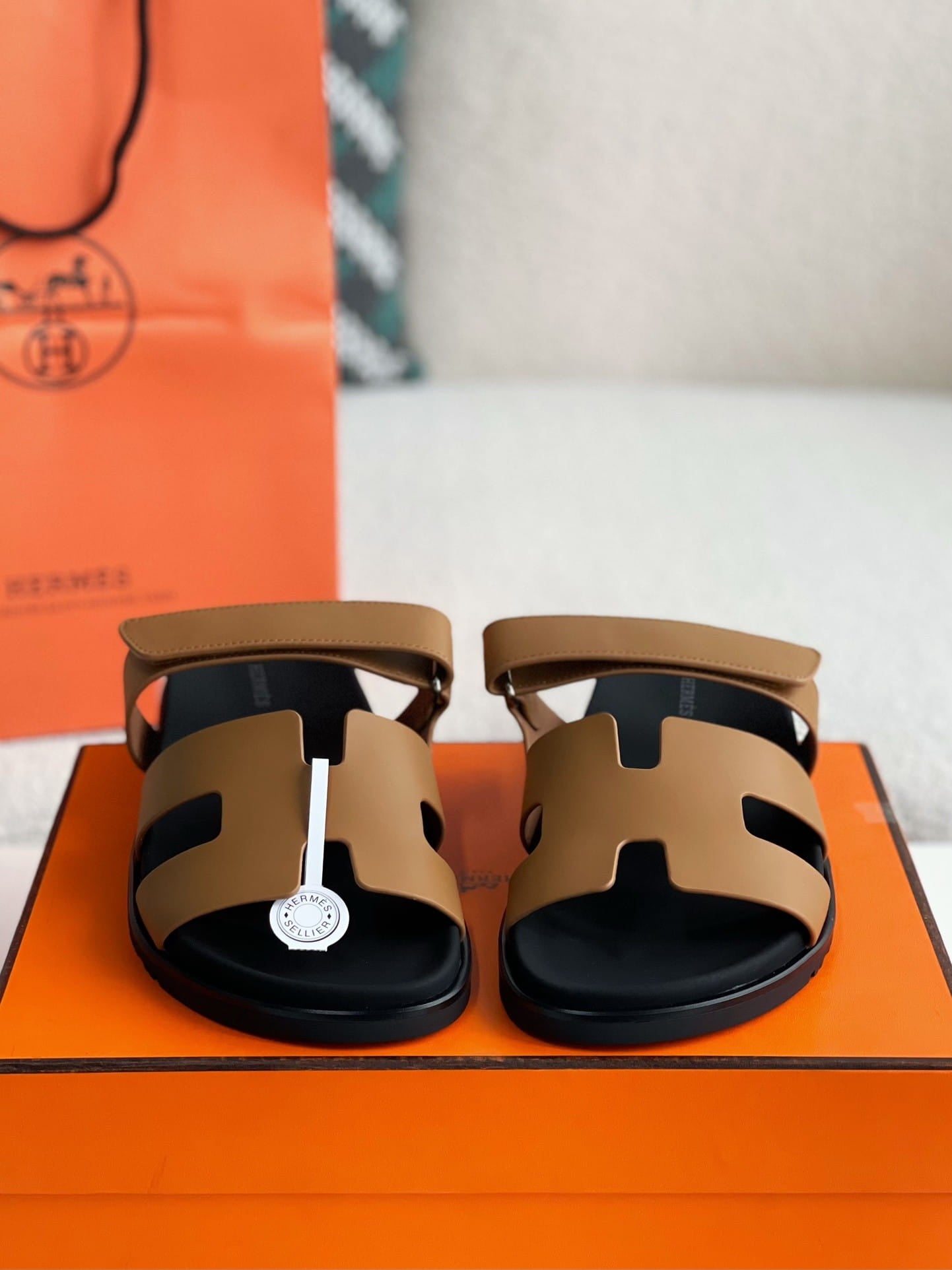 Hermès Naturel Tan Women's Chypre Sandals