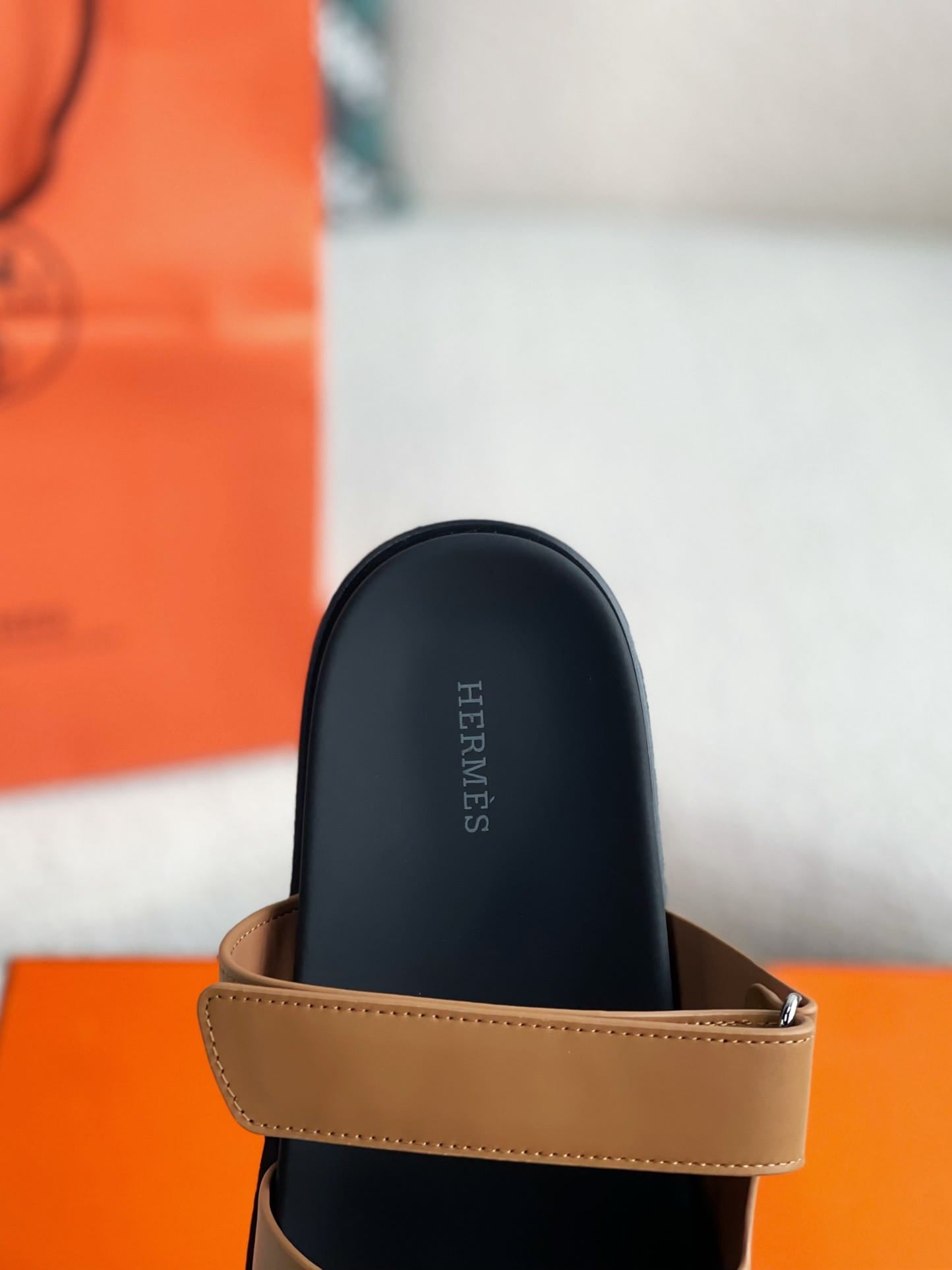 Hermès Naturel Tan Women's Chypre Sandals