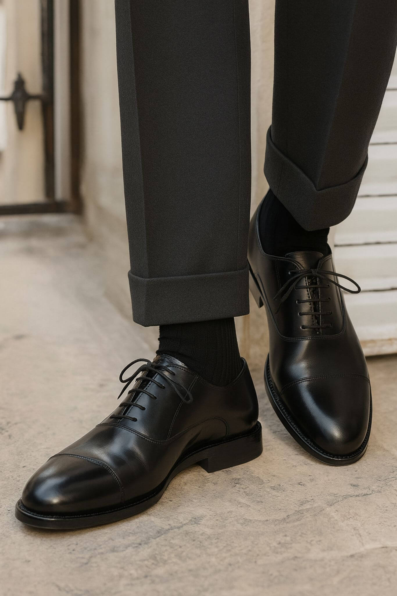 Milano Cap-Toe Oxford — Jet Black