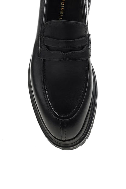 HolloShoe Men's Black Penny Loafers