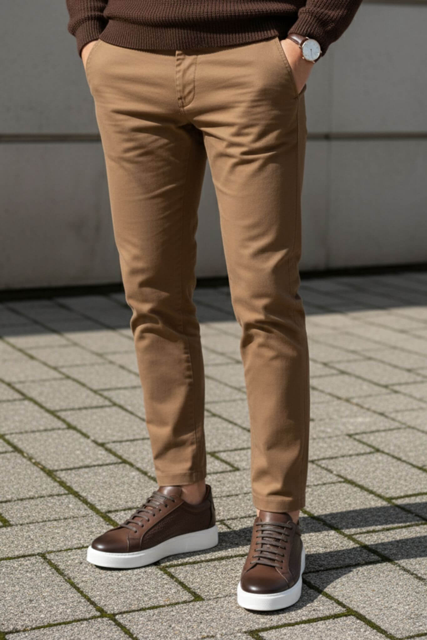 Modena Leather Trainer — Espresso Brown