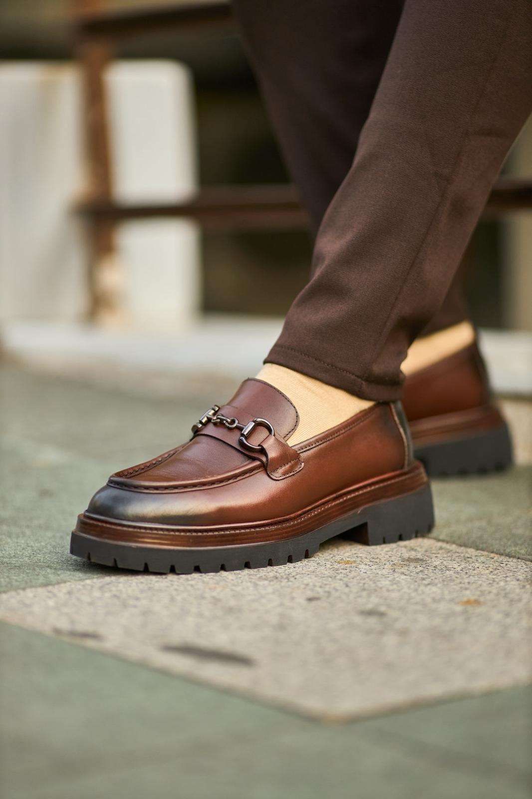 HolloShoe Regent Brown Leather Horsebit Loafer - Lug Sole