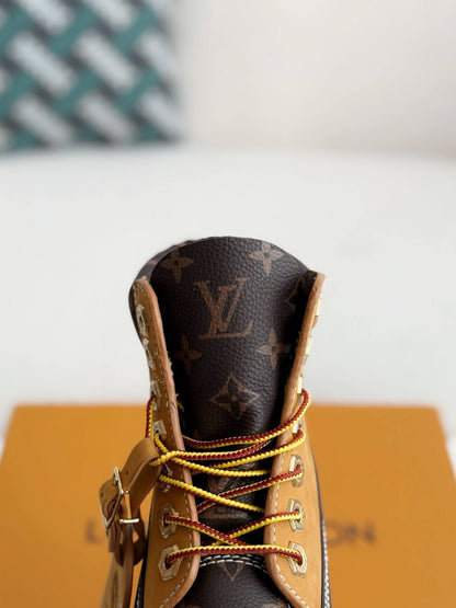 LV x Timberland 6-In High End Ankle Wheat Monogram Custom Boot