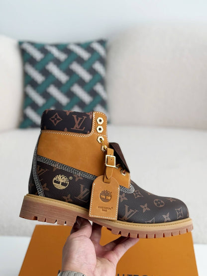 LV x Timberland 6-In High End Ankle Wheat Monogram Custom Boot