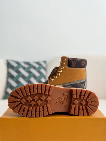 LV x Timberland 6-In High End Ankle Wheat Monogram Custom Boot