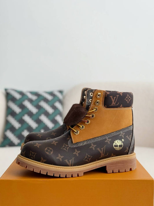 LV x Timberland 6-In High End Ankle Wheat Monogram Custom Boot