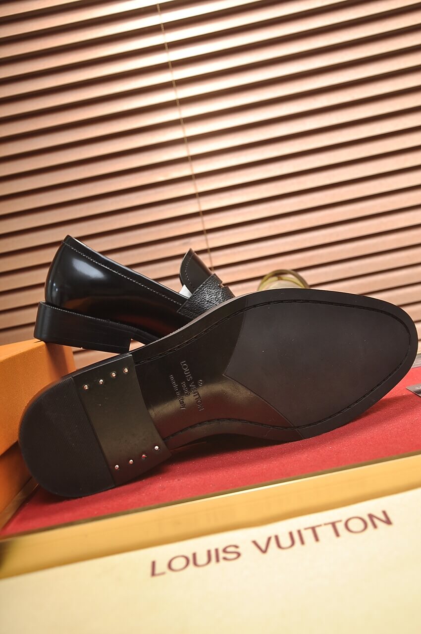 Louis Vuitton Hockenheim Loafer – Black Glazed Calf Leather & Monogram Eclipse