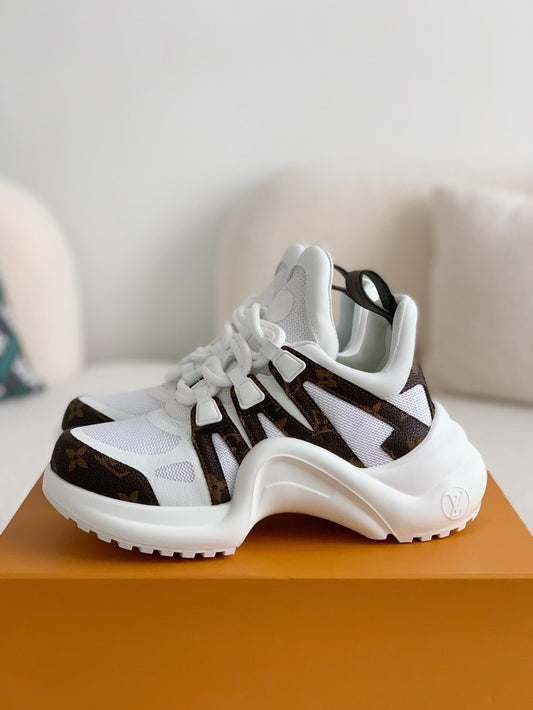 Louis Vuitton LV Archlight Sneaker – White Mesh & Monogram Canvas
