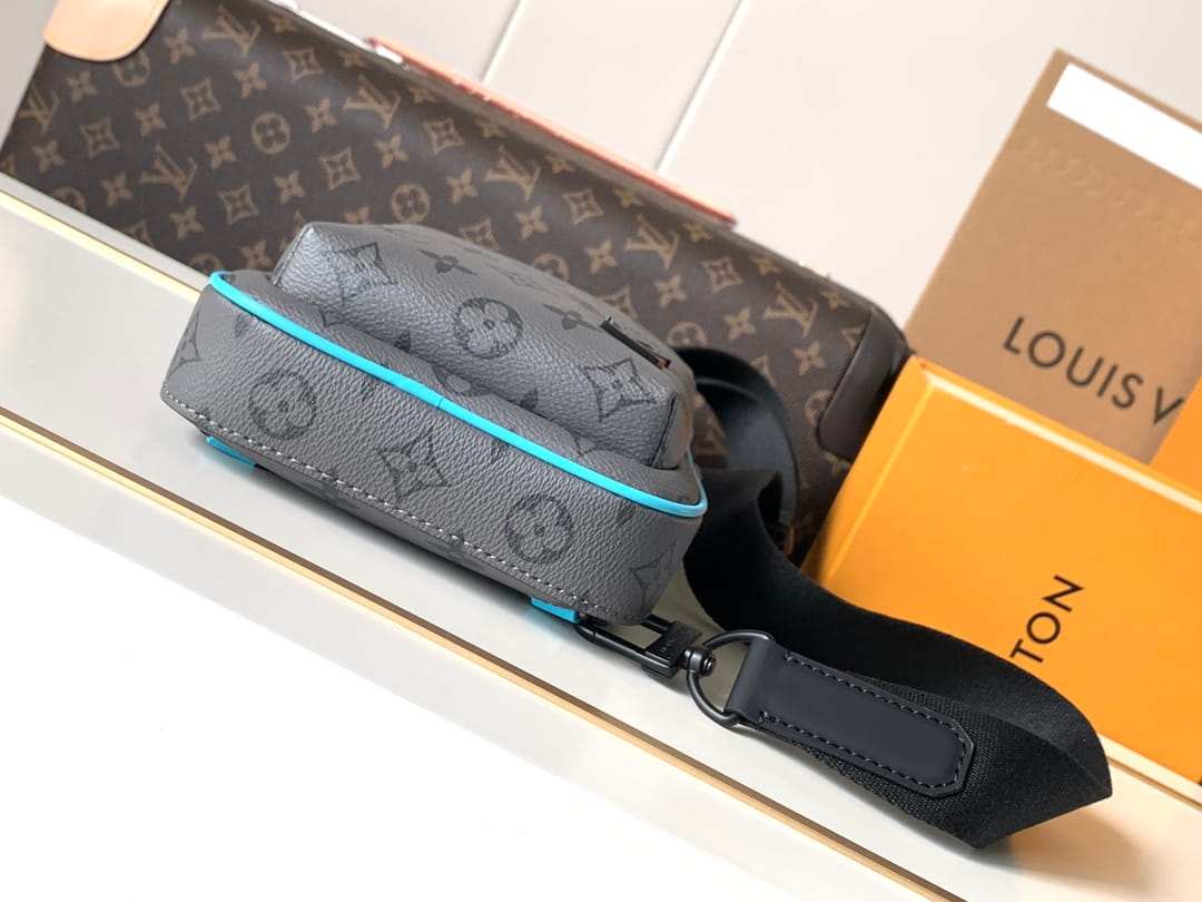 Louis Vuitton LV Avenue Slingbag PM - Monogram Eclipse Canvas Turquoise Piping