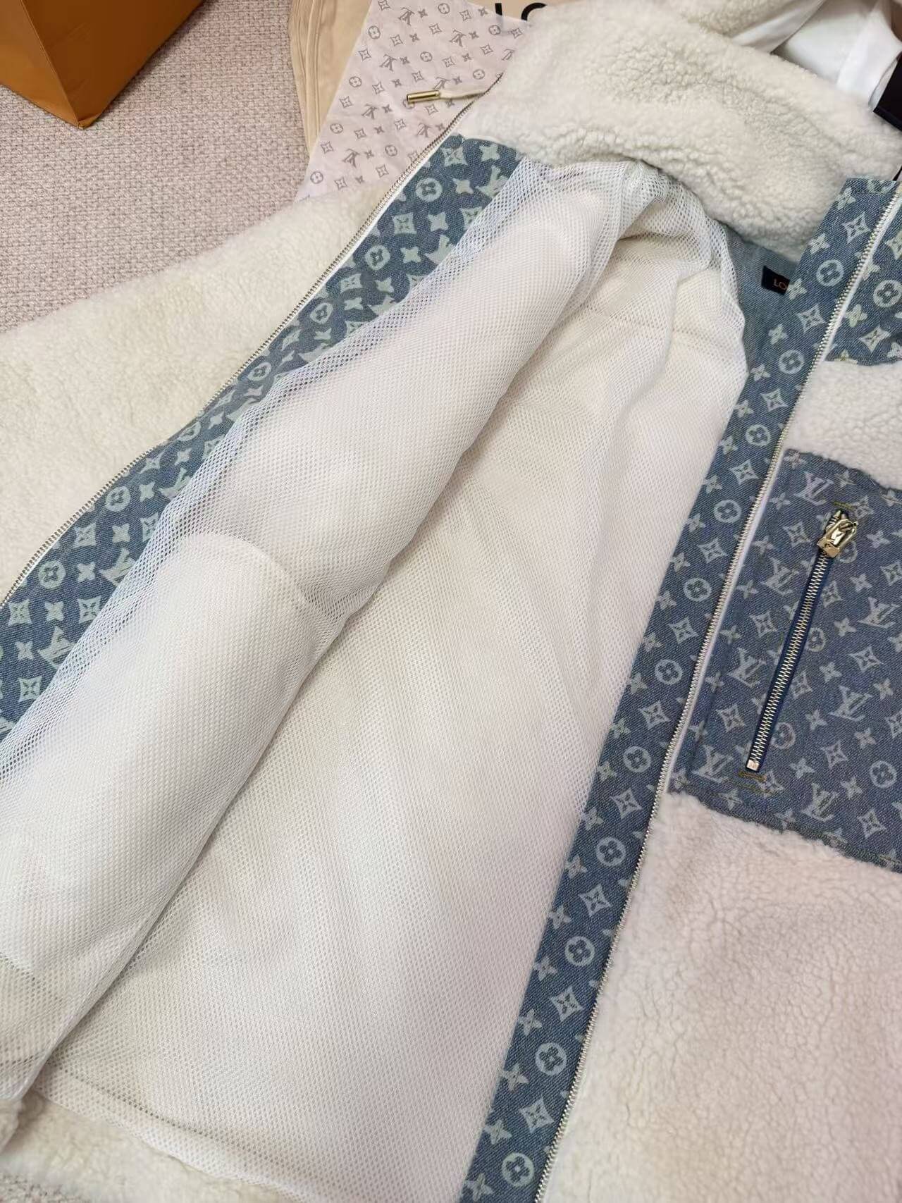 Louis Vuitton LV Beige Ski Monogram Accent Fleece Jacket