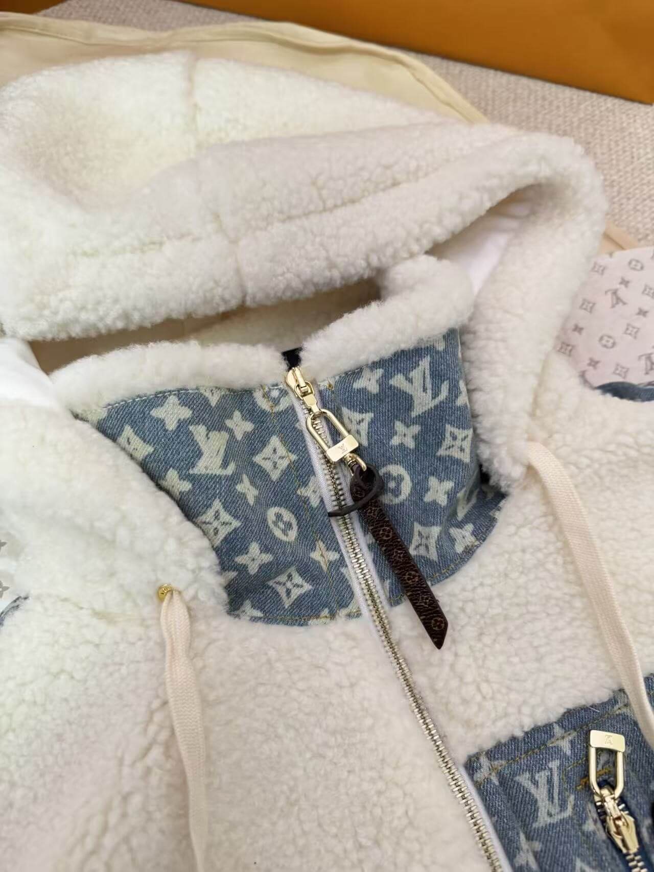 Louis Vuitton LV Beige Ski Monogram Accent Fleece Jacket