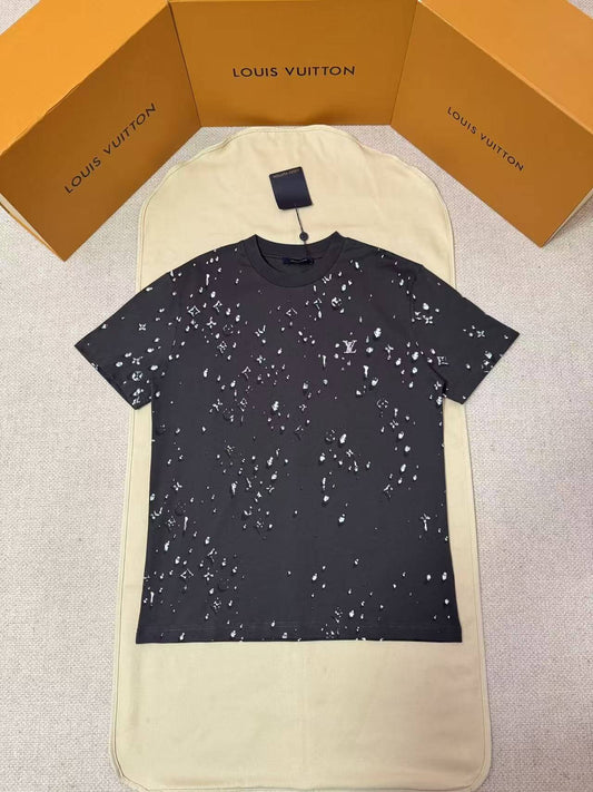 Louis Vuitton LV Charcoal Monogram Bleached Effect Graphic T-Shirt