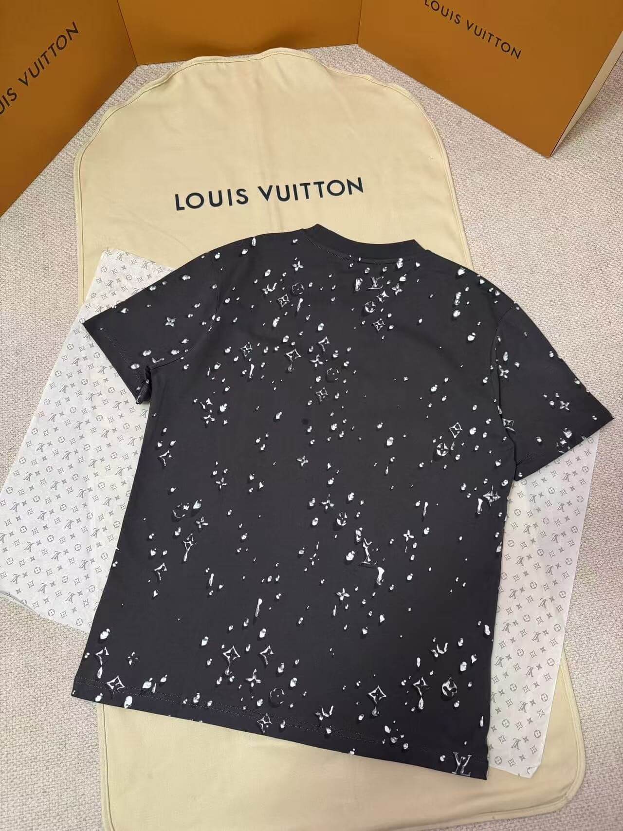 Louis Vuitton LV Charcoal Monogram Bleached Effect Graphic T-Shirt