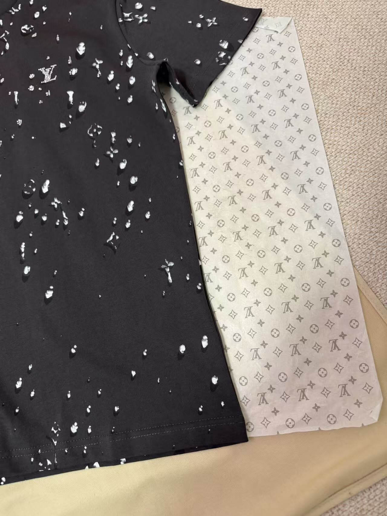 Louis Vuitton LV Charcoal Monogram Bleached Effect Graphic T-Shirt