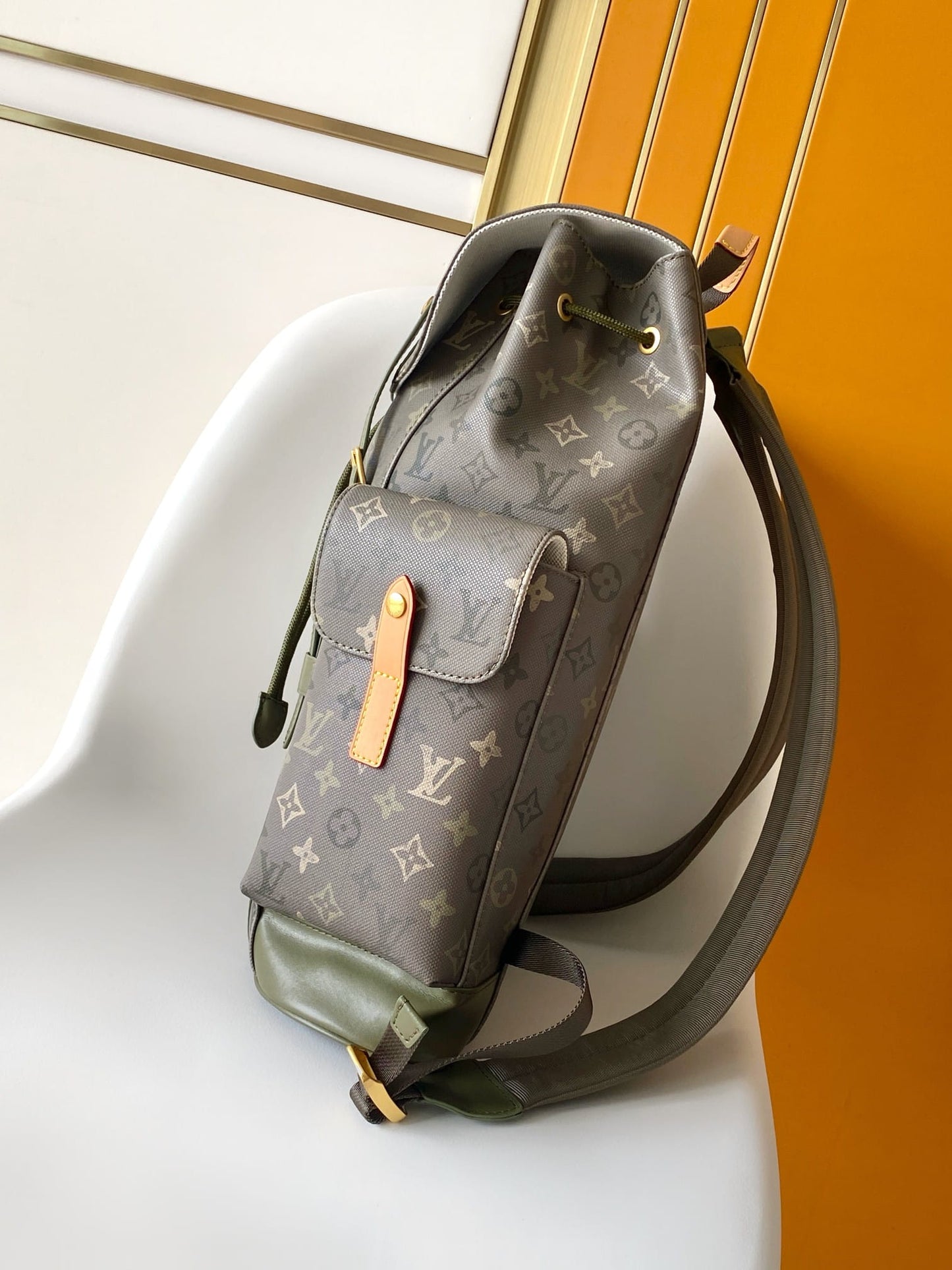 Louis Vuitton LV Christopher MM Backpack - Khaki Green Monogram Surplus Canvas Rucksack