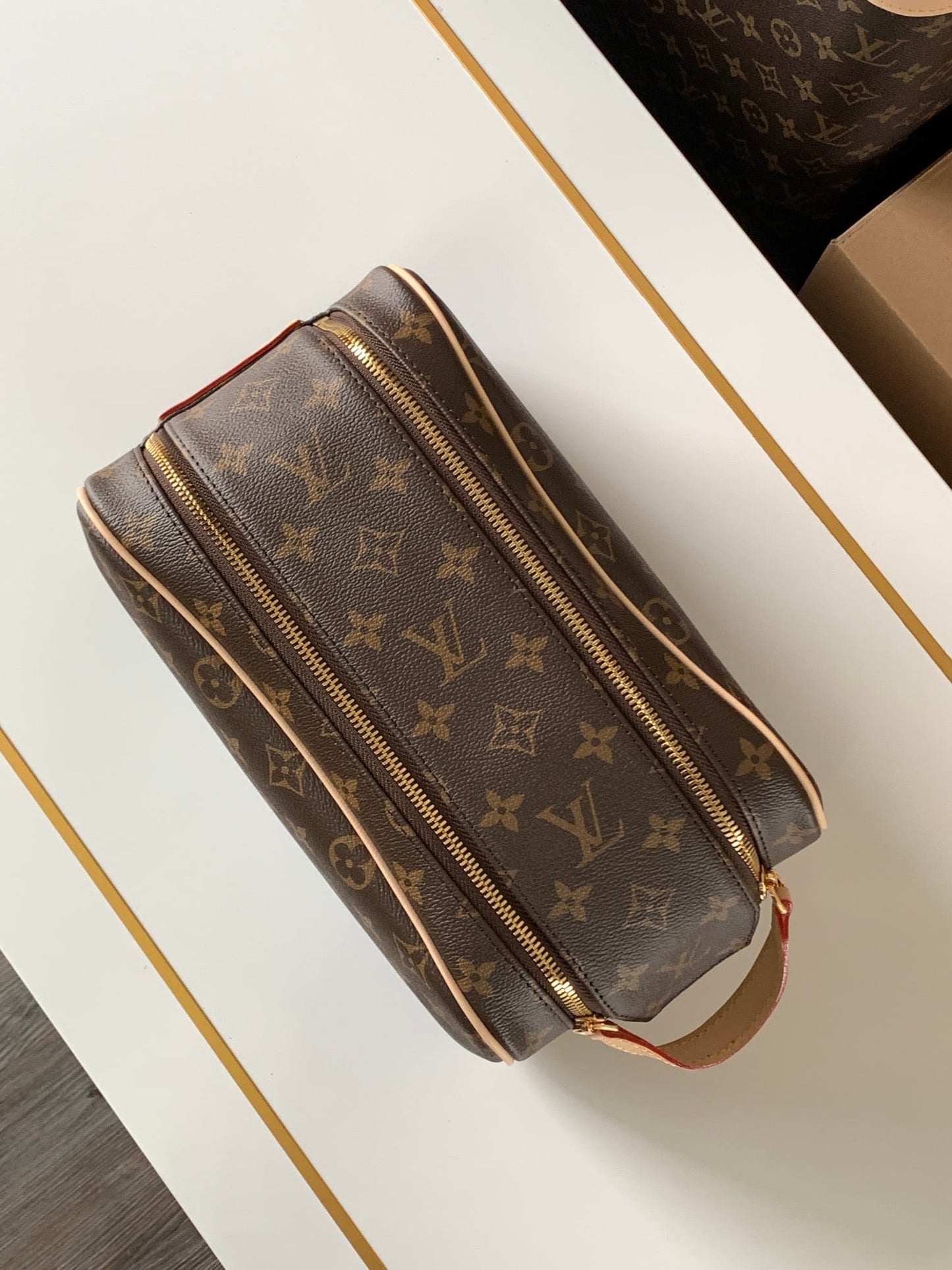 Louis Vuitton LV Dopp Kit Toiletry Bag - Classic Monogram Canvas Wash Pouch