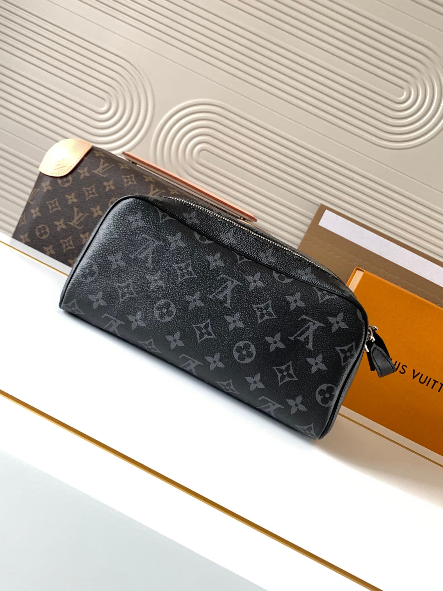 Louis Vuitton Dopp Kit Toiletry Bag - Monogram Eclipse Canvas Wash