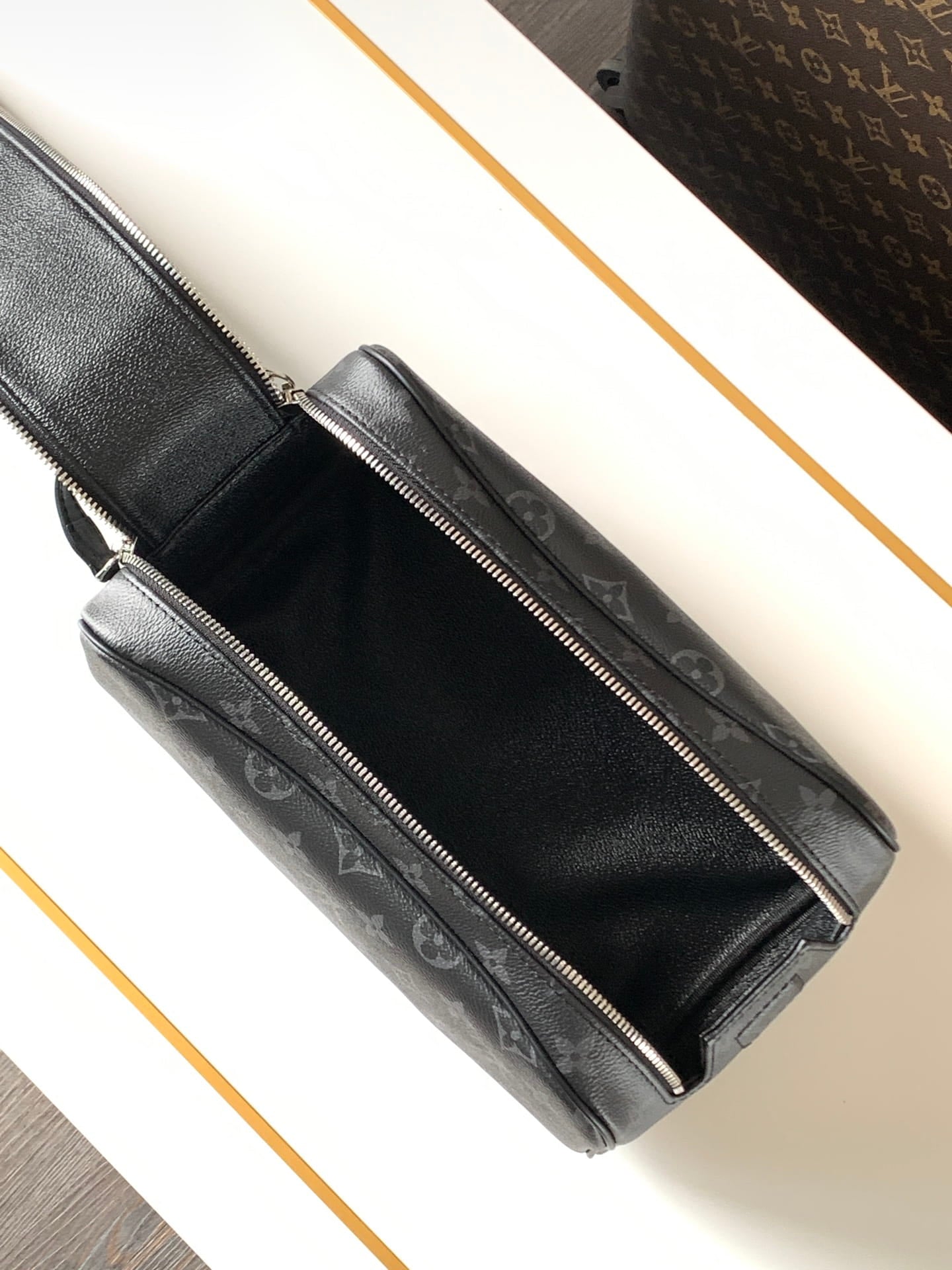 Louis Vuitton Dopp Kit Toiletry Bag - Monogram Eclipse Canvas Wash Pouch