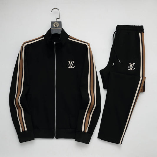 Louis Vuitton LV Embroidered Side Stripe Tracksuit Black Technical Jersey