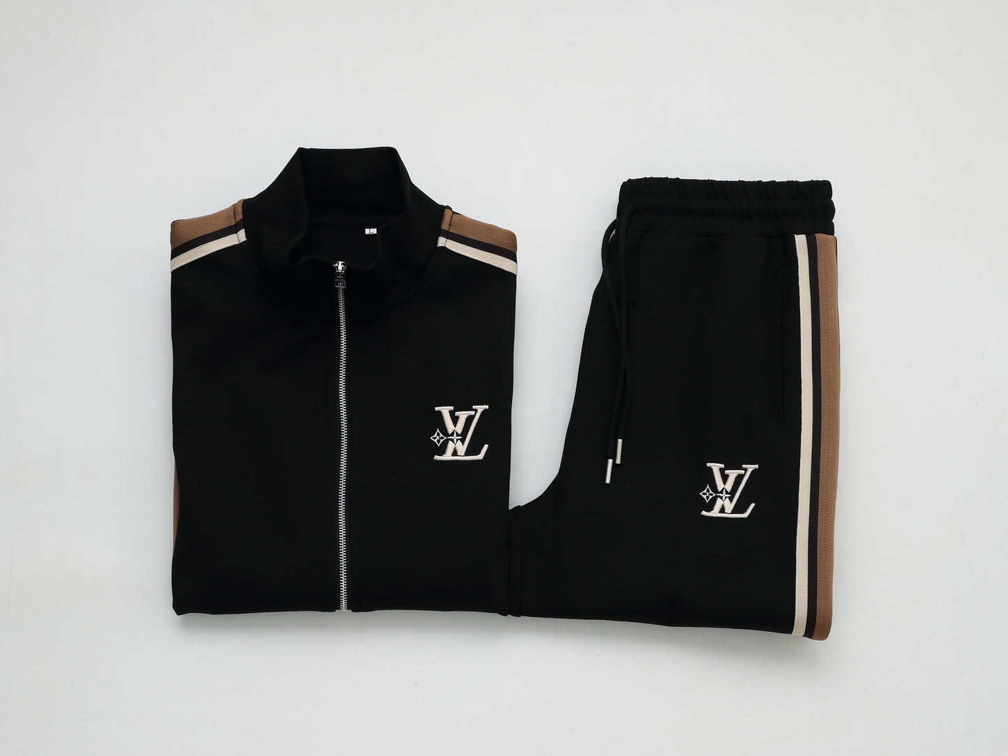 Louis Vuitton LV Embroidered Side Stripe Tracksuit Black Technical Jersey
