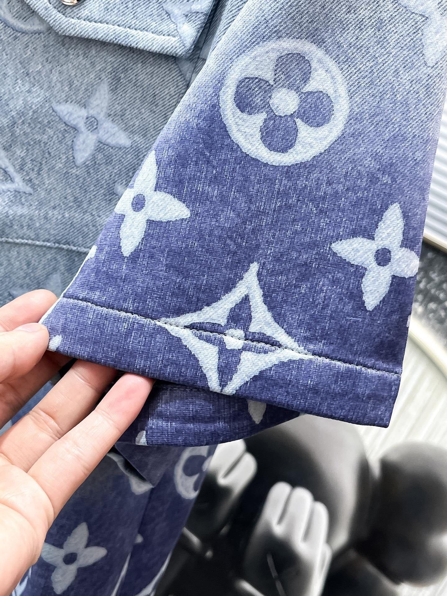 Louis Vuitton LV Gradient Monogram Denim Set - Blue Ombré Short-Sleeved Shirt & Shorts Co-ord