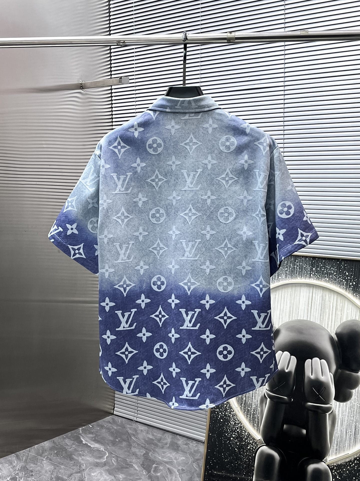 Louis Vuitton LV Gradient Monogram Denim Set - Blue Ombré Short-Sleeved Shirt & Shorts Co-ord