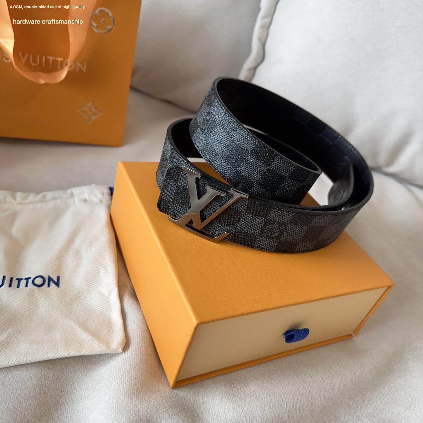 Louis Vuitton LV Initiales 40mm Reversible Belt Damier Graphite Silver Buckle
