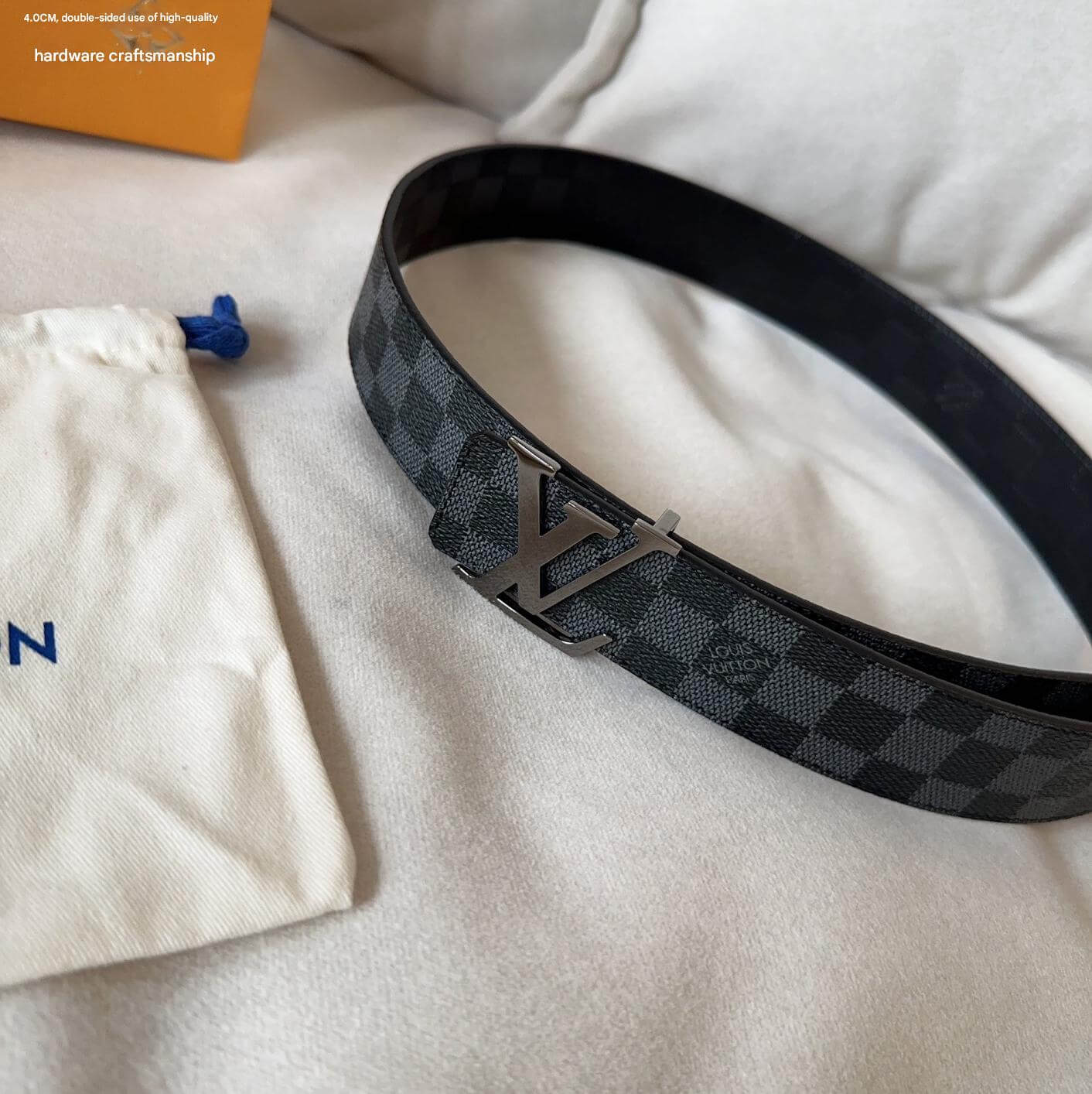 Louis Vuitton LV Initiales 40mm Reversible Belt Damier Graphite Silver Buckle