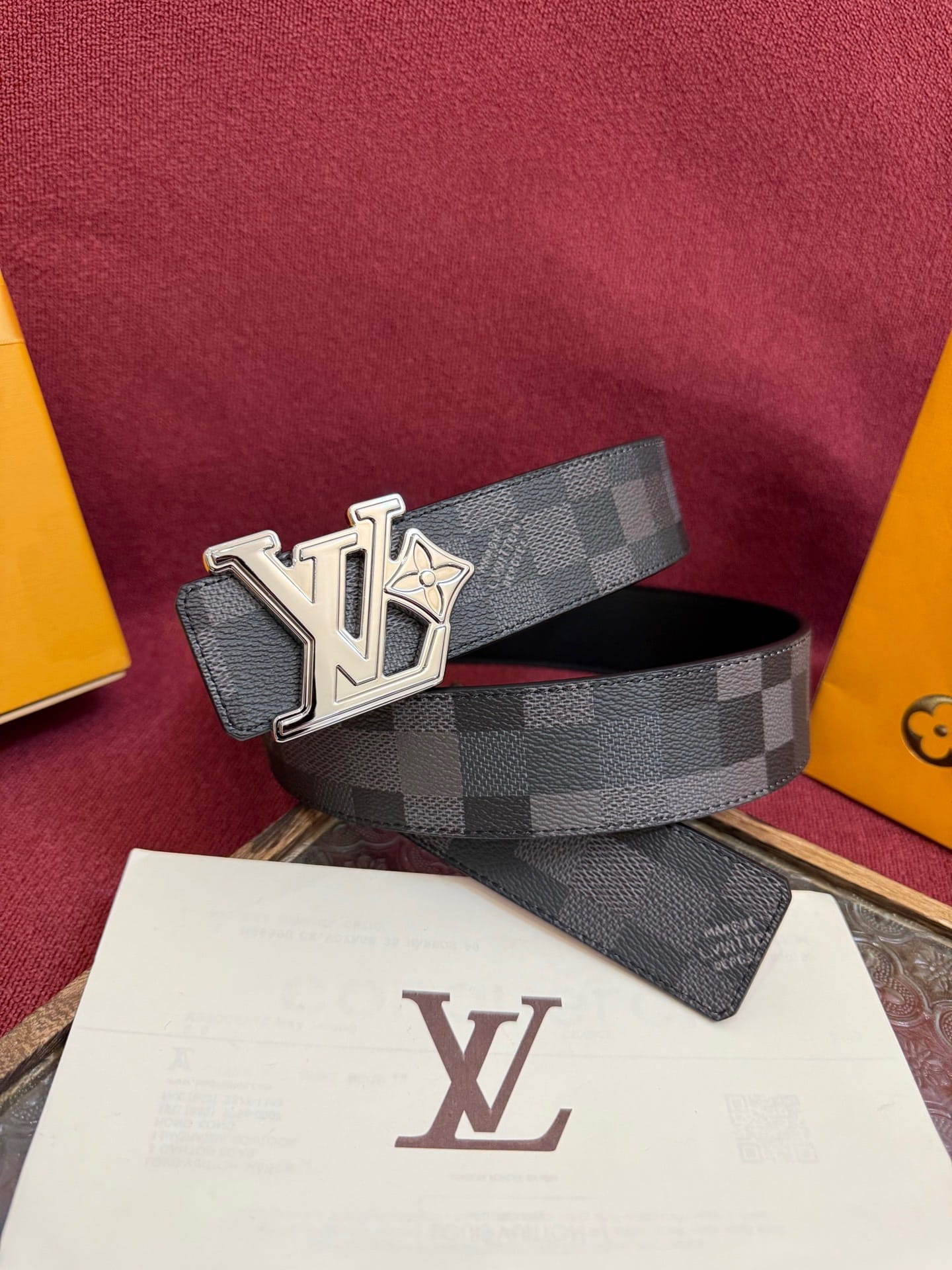 Louis Vuitton LV Initiales Damier Graphite 40mm Reversible Belt - Sculptural Silver Buckle