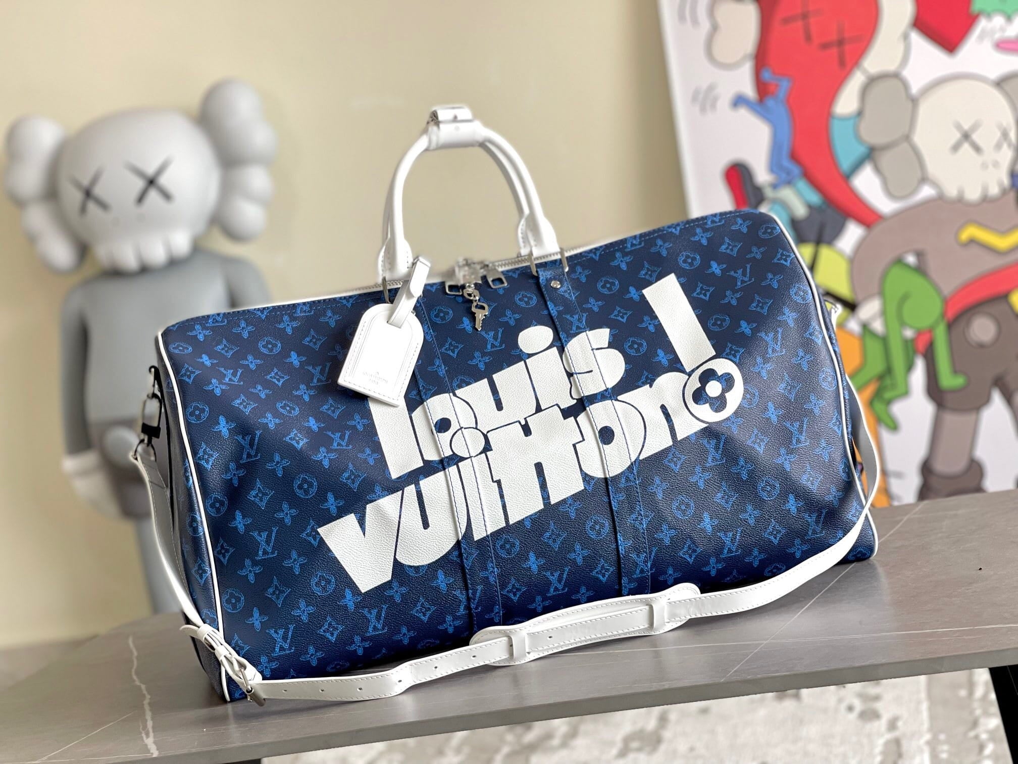 Summer Monogram Giant Vuitton Louis Authentic NEW 青と白 ビーチオル VUITTON LOUIS By Blue Pool the タオル