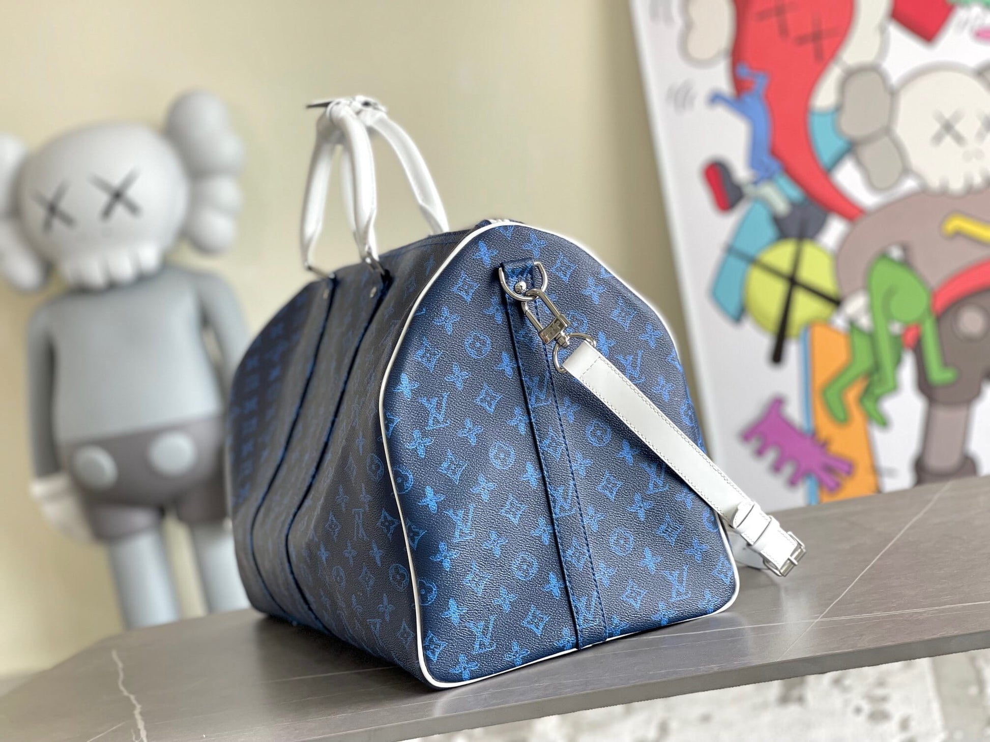 LOUIS VUITTON Keepall Bandoulière 55 Blue Autres Toiles Monogram LOUIS VUITTON Keepall Bandoulière 55 Blue Autres Toiles Monogram
