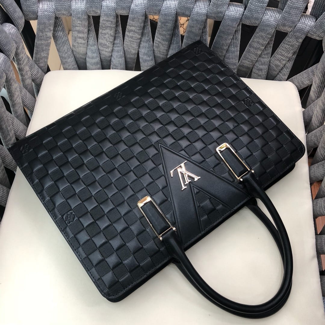 Louis Vuitton LV Lockme Briefcase - Black Damier Infini Leather Bag