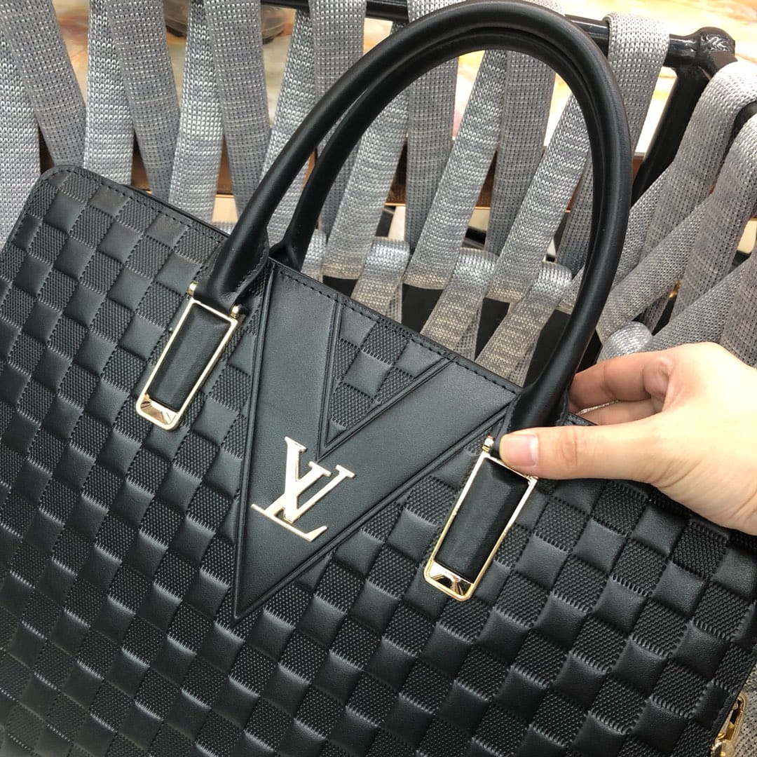 Louis Vuitton LV Lockme Briefcase - Black Damier Infini Leather Bag