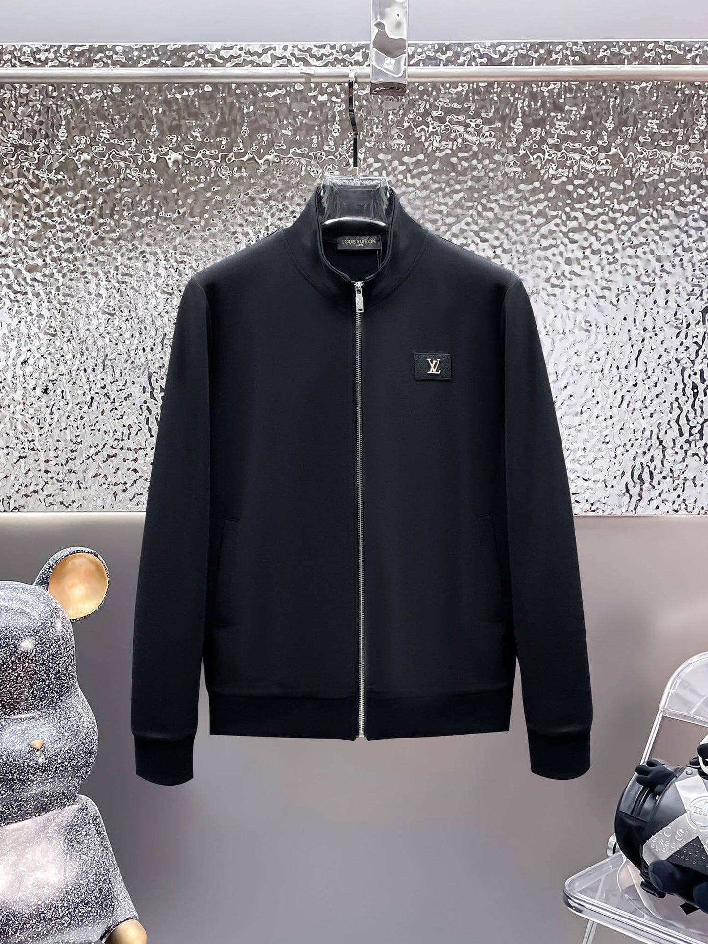 Louis Vuitton LV Logo Patch Technical Jersey Tracksuit Black