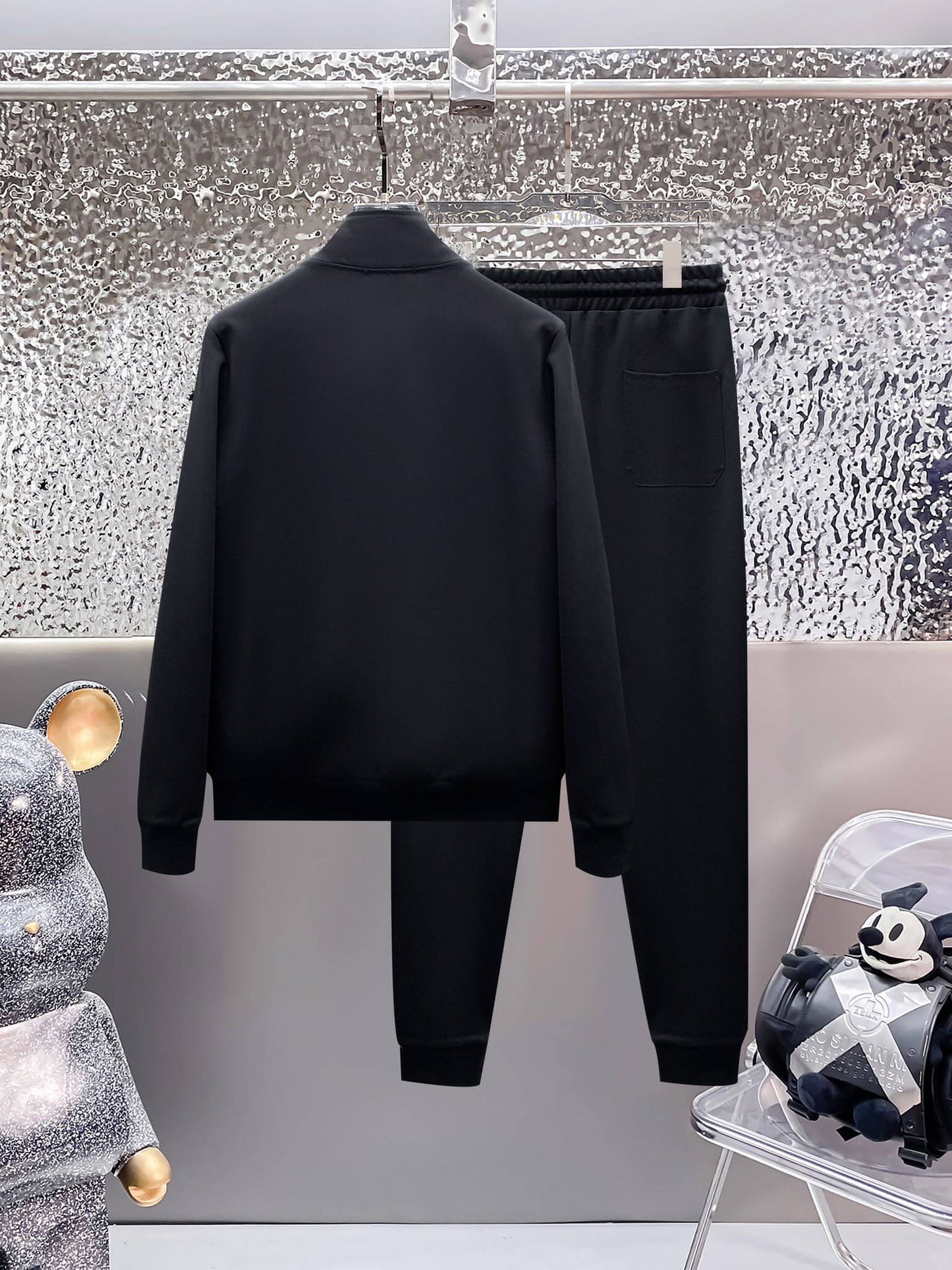 Louis Vuitton LV Logo Patch Technical Jersey Tracksuit Black