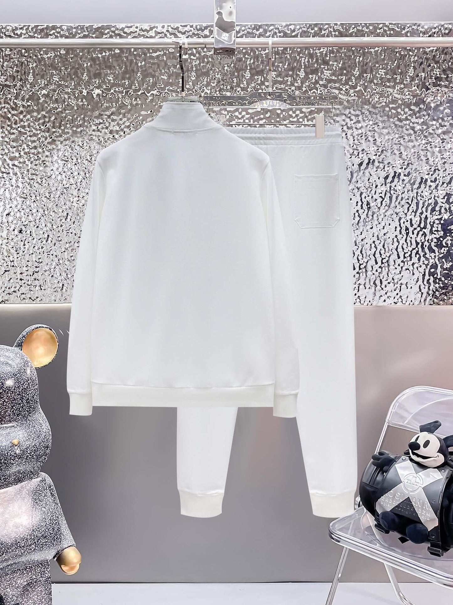 Louis Vuitton LV Logo Patch Technical Jersey Tracksuit White