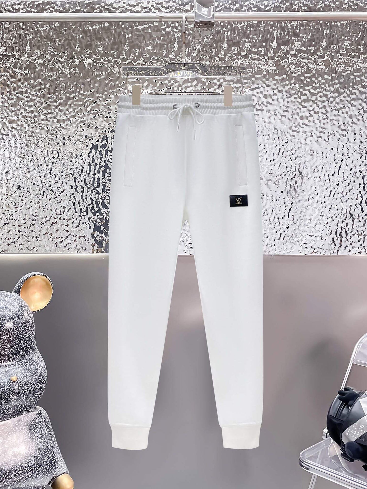 Louis Vuitton LV Logo Patch Technical Jersey Tracksuit White