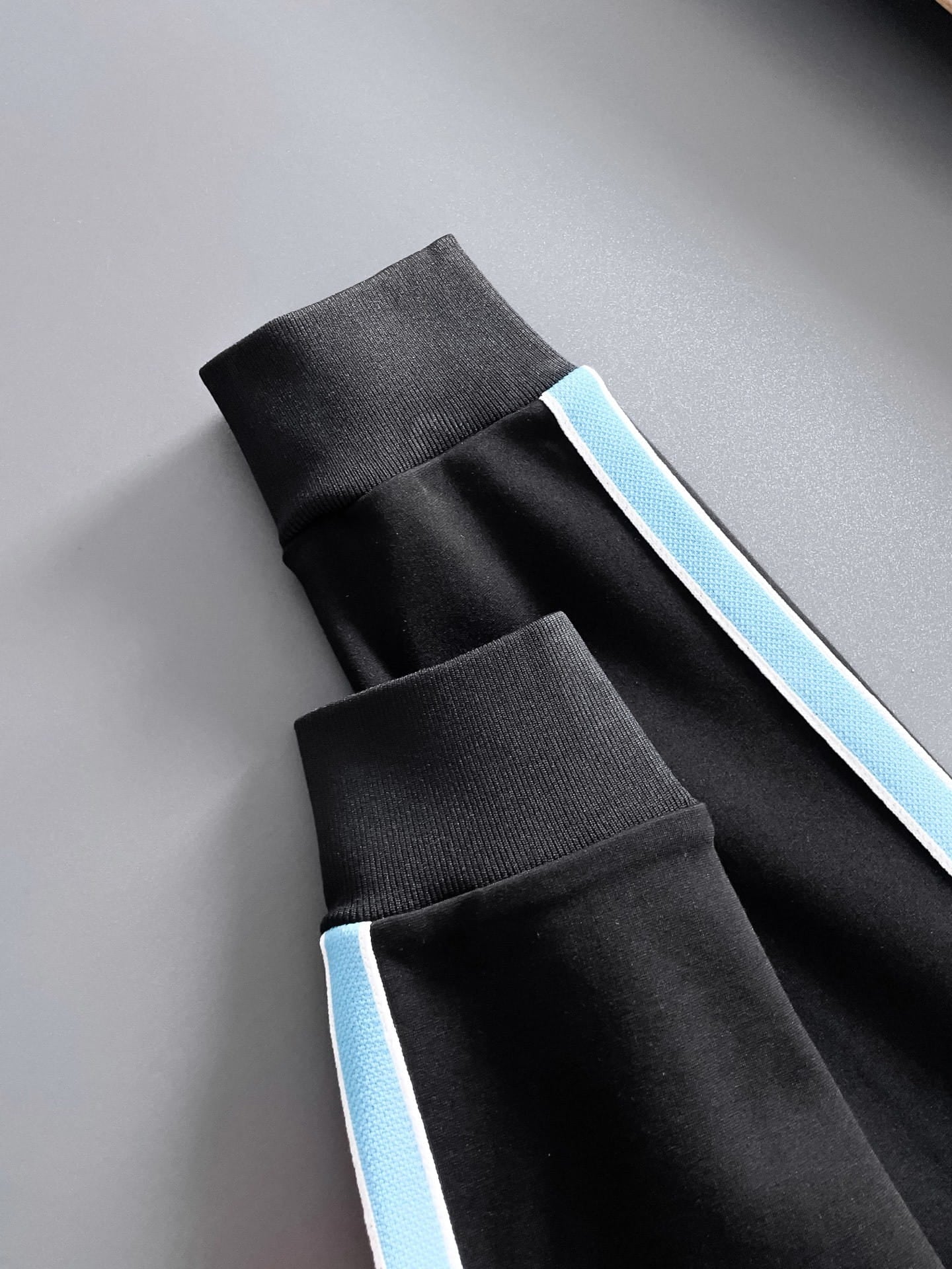 Louis Vuitton LV Men's Graphic Stripe Tracksuit - Black & Light Blue Monogram Knit Set