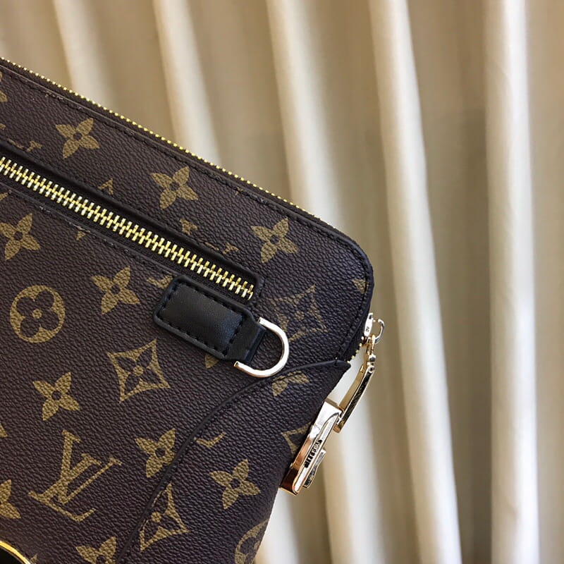 Louis Vuitton LV Men's Monogram Canvas Clutch Bag - Classic Brown Hand Purse
