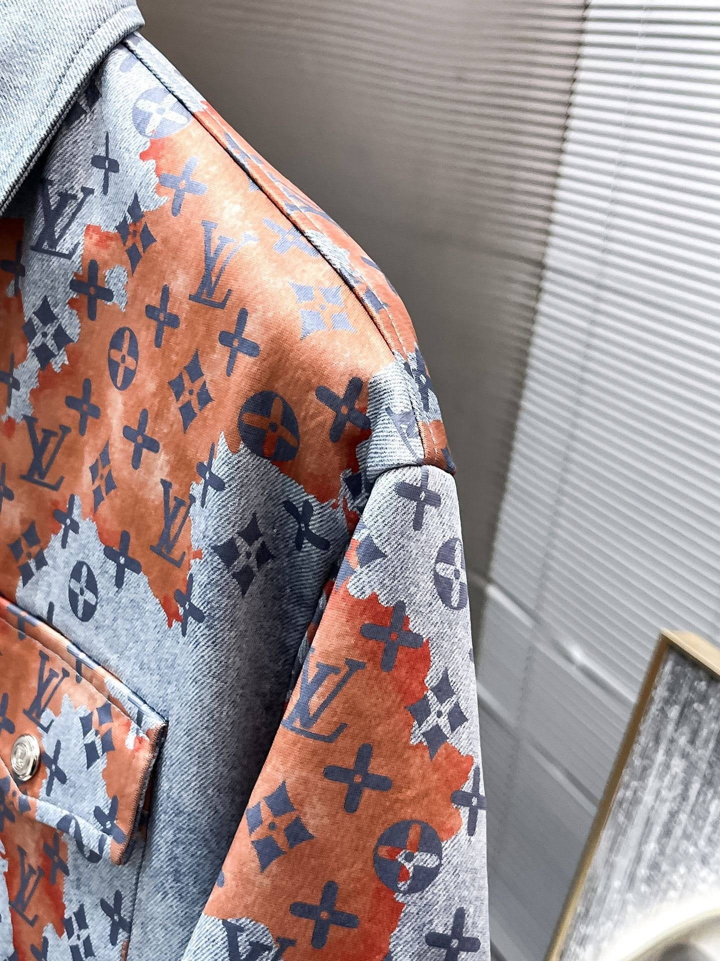 Louis Vuitton LV Monogram Bleach Denim Set - Blue & Orange Short
