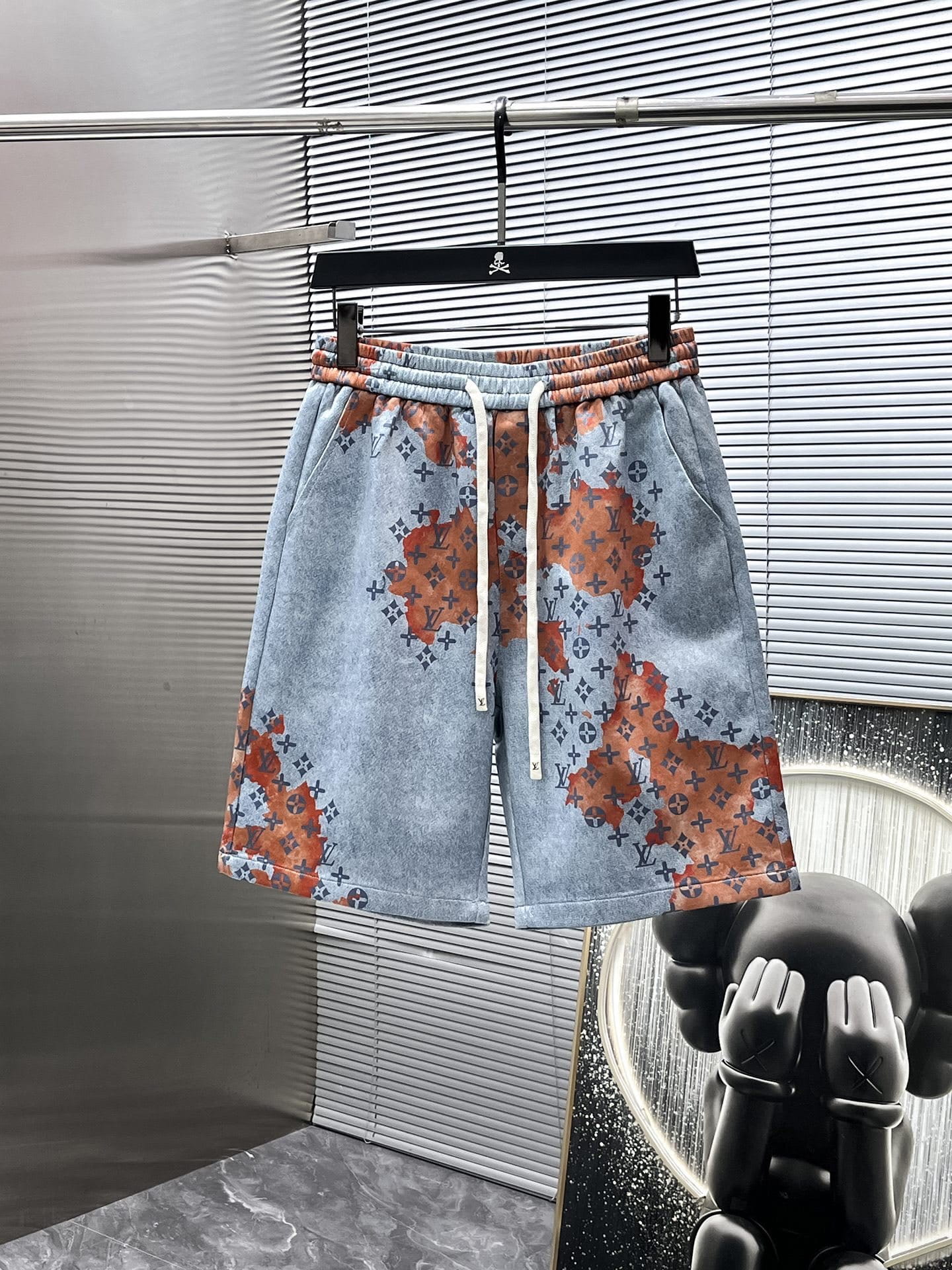 Louis Vuitton LV Monogram Bleach Denim Set - Blue & Orange Short-Sleeved Shirt & Shorts Co-ord Set