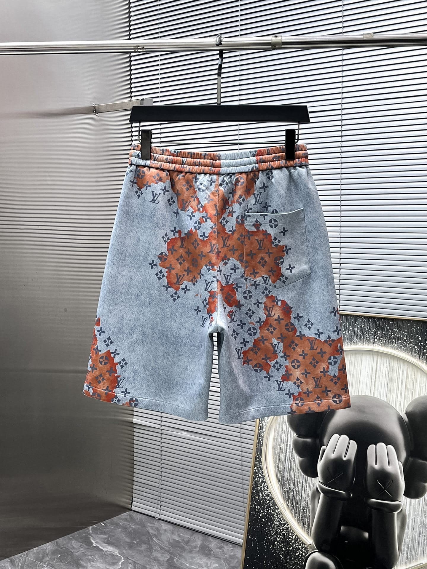 Louis Vuitton LV Monogram Bleach Denim Set - Blue & Orange Short-Sleeved Shirt & Shorts Co-ord Set