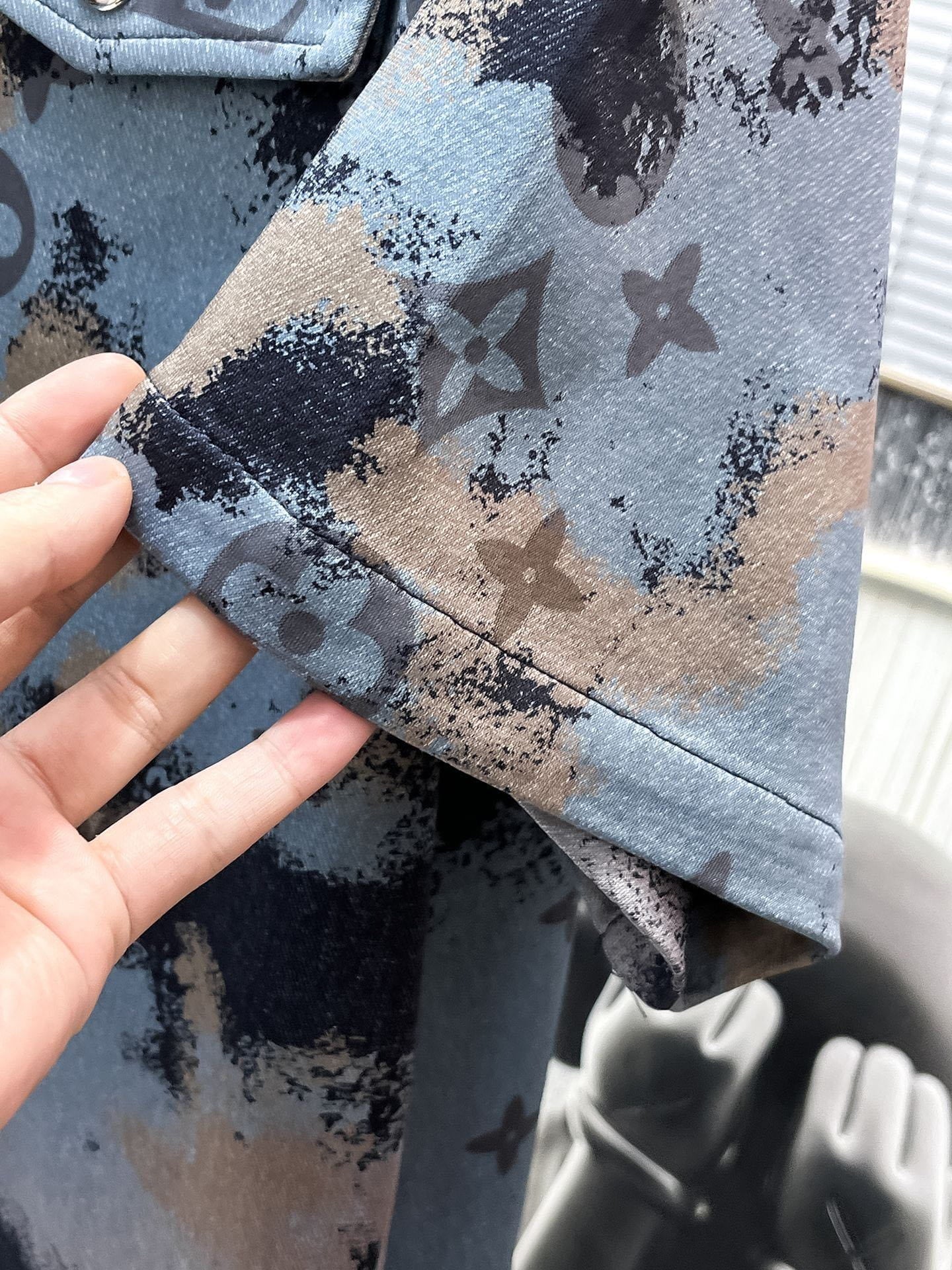 Louis Vuitton LV Monogram Camouflage Denim Short-Sleeved Shirt & Shorts Co-ord Set