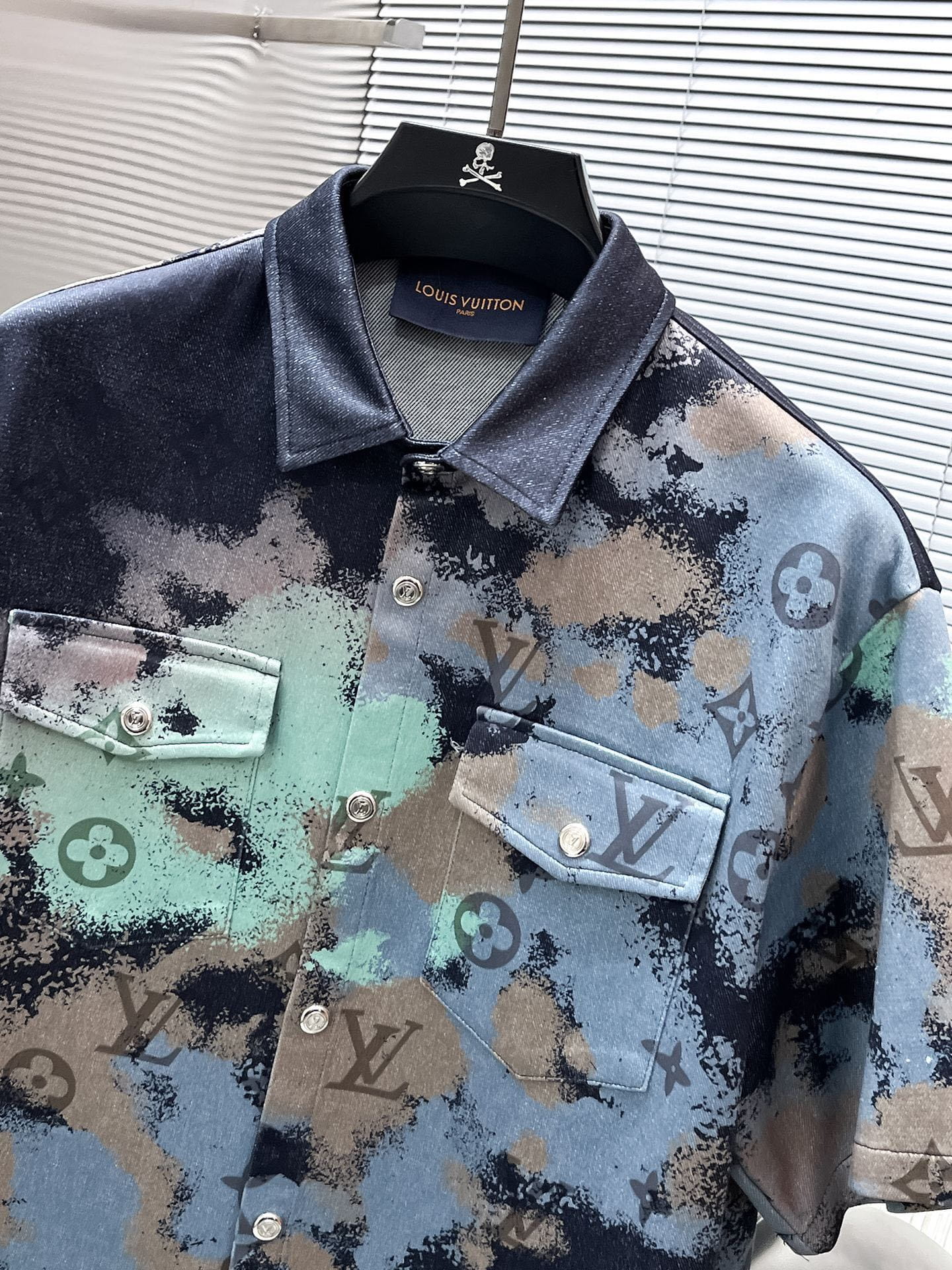Louis Vuitton LV Monogram Camouflage Denim Short-Sleeved Shirt & Shorts Co-ord Set