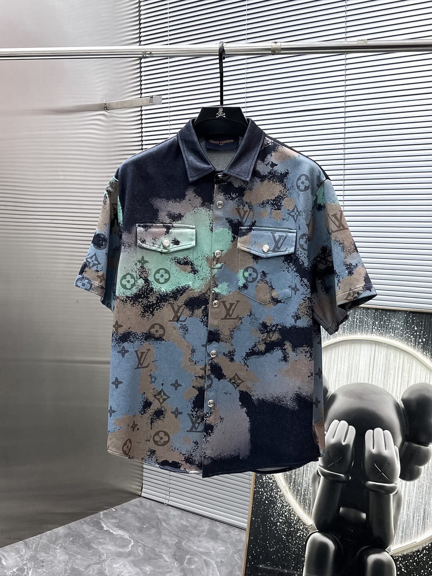 Louis Vuitton LV Monogram Camouflage Denim Short-Sleeved Shirt & Shorts Co-ord Set